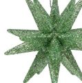 Floristik24 Třpytivé hvězdičky mátově zelené 7,5cm 8ks