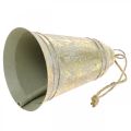 Floristik24 Vánoční zvoneček na zavěšení, adventní, zlatý zvoneček, starožitný vzhled, Ø10,5cm H17cm