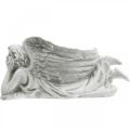 Floristik24 Hrob anděl s miskou na rostliny Ptačí koupelový anděl ležící 39×18×18cm