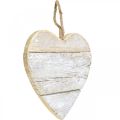 Floristik24 Srdce ze dřeva, ozdobné srdce na zavěšení, srdce deco bílé 20cm