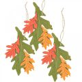 Floristik24 Podzimní ozdobný přívěsek dřevo listy dubový list 17cm 6ks