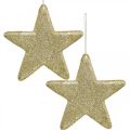 Floristik24 Vánoční dekorace přívěsek hvězda zlatý třpyt 18,5cm 4ks