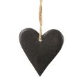 Floristik24 Závěsná dekorace břidlicové srdce ozdobná srdce černá 7cm 6ks