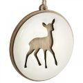 Floristik24 Přívěsek s jelenem, ozdobný medailon, dřevěná dekorace, adventní Ø9,5cm 6ks