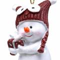 Floristik24 Vánoční ozdoby na stromeček sněhulák k zavěšení 8cm 4ks