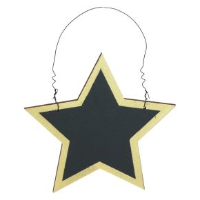 Floristik24 Dřevěné hvězdičky černé zlaté ozdobné věšáky vánoční Ø15cm 8ks