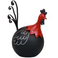 Floristik24 Kohout Velikonoční dekorace kovová dekorace kuře černá červená V13,5cm