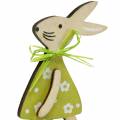 Floristik24 Dřevěný králík na špejli zelený, žlutý, růžový 8cm 12 kusů