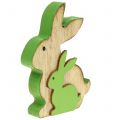 Floristik24 Dekorativní dřevěný králík s dítětem 9cm různé barvy 6ks