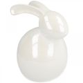 Floristik24 Keramický zajíček, velikonoční postavička, jarní dekorace, velikonoční zajíček bílý, perleť V17cm
