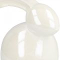 Floristik24 Velikonoční zajíček, jarní dekorace, dekorativní zajíček bílý, perleť V12,5cm 2ks