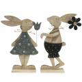 Floristik24 Deco figurka dřevěná králičí plsť 30/31,5cm 2ks