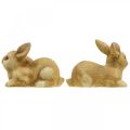 Floristik24 Velikonoční zajíček ležící hnědý keramický králík pár dekorativní figurka 15,5cm 2ks