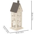 Dekorativní kovový domeček s okny a krbem, 28 cm | Floristik24.cz