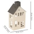 Dekorativní kovový domeček s komínem a oknem, 24 cm | Floristik24.cz
