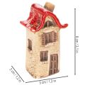 Sada keramických dekorací na domečky Malé domečky s červenou střechou 8 cm 2 ks | Floristik24.cz