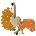 Floristik24 Podzimní dekorace ježek pár se srdcem 15cm - 18cm