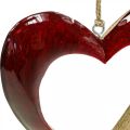 Floristik24 Srdce ze dřeva, deko srdce na zavěšení, srdce deko červené V15cm