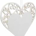 Floristik24 Dekorace srdce k zavěšení, svatební dekorace, přívěsek srdce ze dřeva, dekorace srdce, Valentýn 12ks