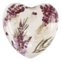 Floristik24 Dekorace srdce keramická dekorace levandule vintage kamenina 10,5cm