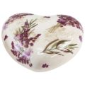 Floristik24 Dekorace srdce keramická dekorace levandule vintage kamenina 10,5cm