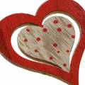 Floristik24 Srdce červené, bílé, přírodní tříděné dřevo 4,5x4,5cm 24ks