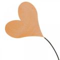 Floristik24 Stolní dekorace srdce svatební, dekorace srdce kovová oranžová/žlutá V40cm 3ks
