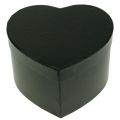 Floristik24 Květinová krabička srdce černá 14 / 16cm 2ks