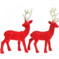 Floristik24 Deko dekorace figurka jelena deko sob červený V20cm 2ks