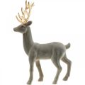 Floristik24 Ozdobná ozdobná figurka jelena ozdobná sob pojitá šedá V37cm