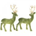 Floristik24 Deko dekorace figurka jelena deko sob zelený V20cm 2ks