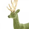 Floristik24 Ozdobná ozdobná figurka jelena ozdobná sob pojitá zelená H37cm