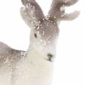 Floristik24 Deco jelen hejnový/sněžný 20cm 3ks