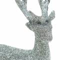 Floristik24 Deco figurka jelena stříbrné třpytky 9cm x 16cm