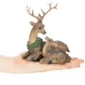 Dekorativní figurka jelení rodiny se sněhem jako zimní dekorací, 17 cm | Floristik24.cz