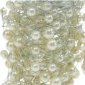 Floristik24 Svatební dekorace, ozdobná šňůra perel, girlanda s perlami, ozdobný drát 2,5m 2ks