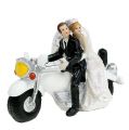 Floristik24 Svatební postava nevěsty a ženicha na motorce 9 cm