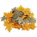 Floristik24 Bodová dekorace podzim, javorové listy, podzimní listí zlatá, oranžová, žlutá 4cm 72p