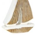 Floristik24 Deko lodička z mangového dřeva, přírodní, bílá 10,5cm x 8,5cm