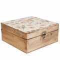 Floristik24 Dřevěná krabička s víkem šperkovnice dřevěná krabička 20×20×9,5cm