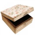 Floristik24 Dřevěná krabička s víkem šperkovnice dřevěná krabička 20×20×9,5cm