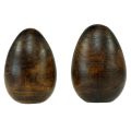 Floristik24 Dřevěná vajíčka hnědá mangovníkové dřevo Velikonoční vajíčka ze dřeva V9,5–10cm 2ks