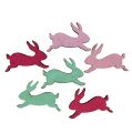 Floristik24 Dřevěný králík různé barvy jako rozptylová dekorace 5cm 24ks