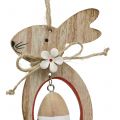 Floristik24 Velikonoční zajíčci ze dřeva k zavěšení s kraslicemi 12cm - 14,5cm 4ks