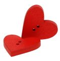 Floristik24 Dřevěné knoflíky srdce 2,5cm červené 48ks