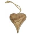 Floristik24 Dřevěný přívěsek srdce srdíčko dřevěná dekorace na zavěšení 10cm 3ks