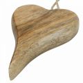 Floristik24 Dřevěné srdce deko věšák srdce dřevěná dekorace na zavěšení přirození 14cm
