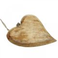 Floristik24 Dřevěné srdce, závěsné srdce, srdce z mangového dřeva 16×20cm