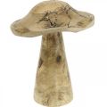 Floristik24 Dřevěná houba se vzorem dřevěná dekorace houba přírodní, zlatá Ø12,5cm V15cm