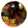 Floristik24 Dřevěná houbová dekorace barevné listí podzimní dekorace černá, barevná Ø13cm V19cm
